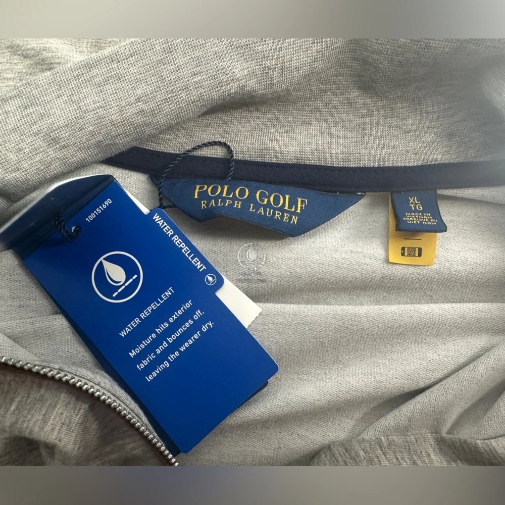 NWT Polo golf Ralph Lauren gray cotton blend quarter zip sweater